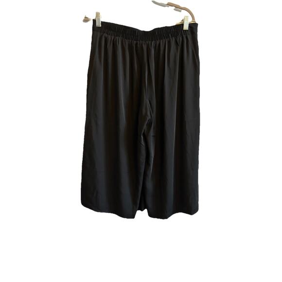 Wide Leg Satin Capris Pants Black Casual Pull On Dress Pant NWT Retail $98 Med - Picture 6 of 10